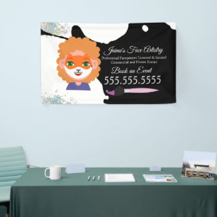 Schattig Gezicht Schilderen Gezichtsschilder Clown Spandoek