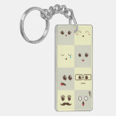 Schattig gezicht sleutelhanger (Voorkant Links)
