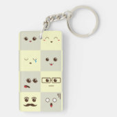 Schattig gezicht sleutelhanger (achterkant)