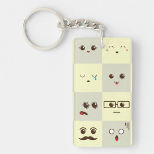 Schattig gezicht sleutelhanger