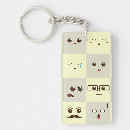 Schattig gezicht sleutelhanger (Voorkant)