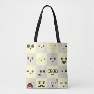 Schattig gezicht tote bag