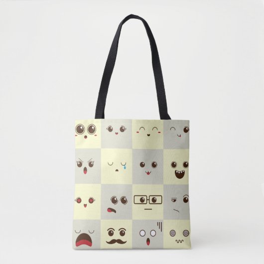 Schattig gezicht tote bag (Voorkant)