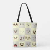 Schattig gezicht tote bag (Achterkant)