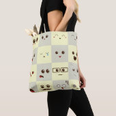 Schattig gezicht tote bag (Dichtbij)