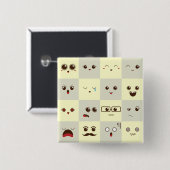 Schattig gezicht vierkante button 5,1 cm (Voorkant /achterkant)