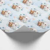 Schattig Ghost & Stars Halloween Theme Baby shower Cadeaupapier (Hoek)