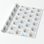 Schattig Ghost & Stars Halloween Theme Baby shower Cadeaupapier (Uitgerold)