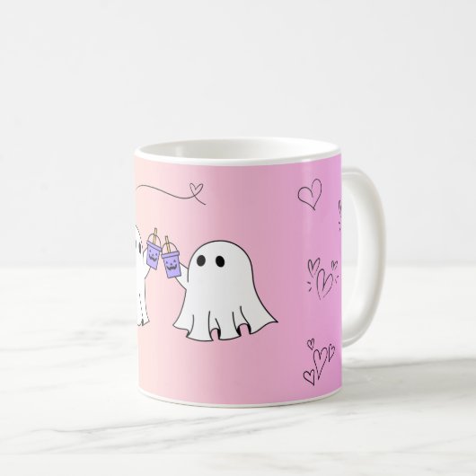 Schattig Ghosts Coffee Mok - Perfect voor Hallowee (Voorkant rechts)