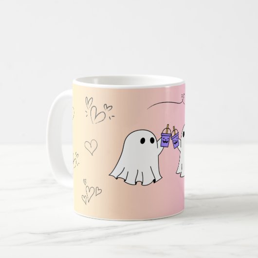 Schattig Ghosts Coffee Mok - Perfect voor Hallowee (Voorkant links)