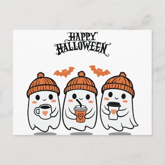 Schattig Ghosts Halloween Briefkaart - Perfect voo (Voorkant)