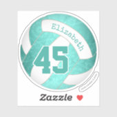 schattig gierig turquoise blauwgroen volleybal sticker (Vel)