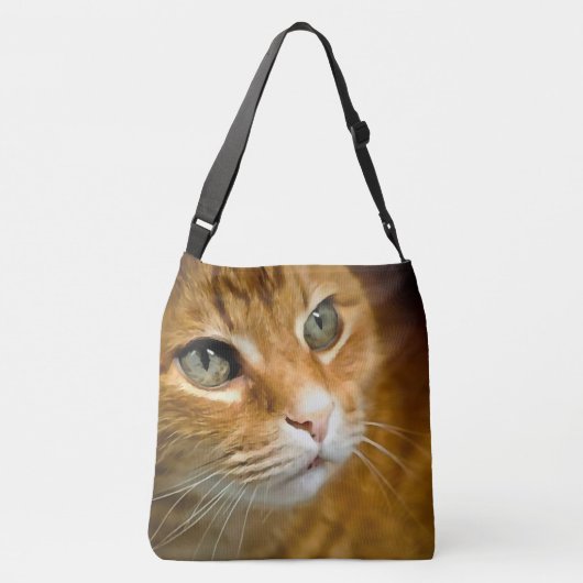 Schattig Ginger Tabby Cat Posing Pet Portret Crossbody Tas (Achterkant)