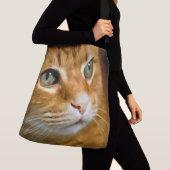 Schattig Ginger Tabby Cat Posing Pet Portret Crossbody Tas (Dichtbij)