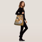 Schattig Ginger Tabby Cat Posing Pet Portret Crossbody Tas (Op model)