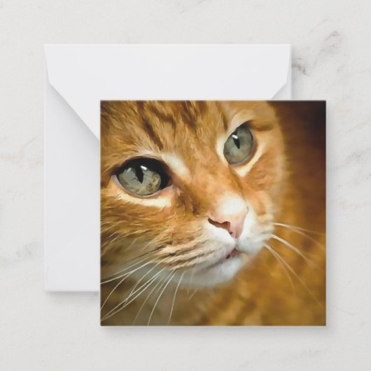 Schattig Ginger Tabby Cat Posing Pet Portret Notitiekaartje (Voorkant)