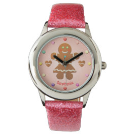 Schattig Gingerbread Meisje met bewerkbare naam Horloge