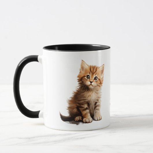 ​Schattig Gingertje "Blijf Positief" Tweekleurig  Mok (Links)
