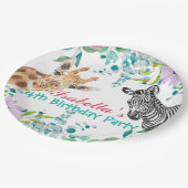 schattig Giraffe dierentuin dieren oerwoud Bloemen Papieren Bordje (Gekanteld)