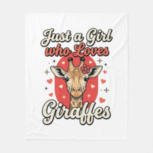 Schattig Giraffe-liefhebber Vintage Meisje Shirt O Fleece Deken