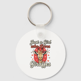 Schattig Giraffe-liefhebber Vintage Meisje Shirt O Sleutelhanger