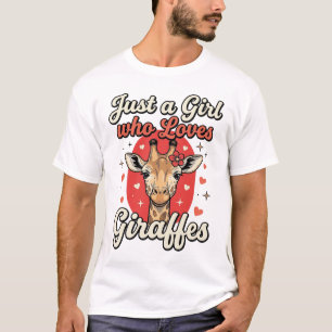 Schattig Giraffe-liefhebber Vintage Meisje T-shirt