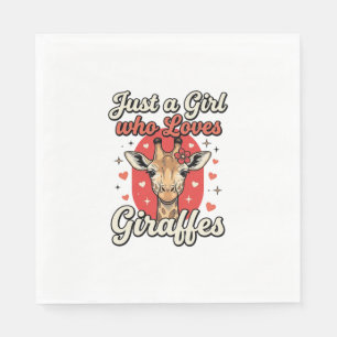 Schattig Giraffe-liefhebber Vintage Meisje T-shirt Servet