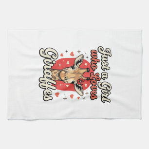 Schattig Giraffe-liefhebber Vintage Meisje T-shirt Theedoek