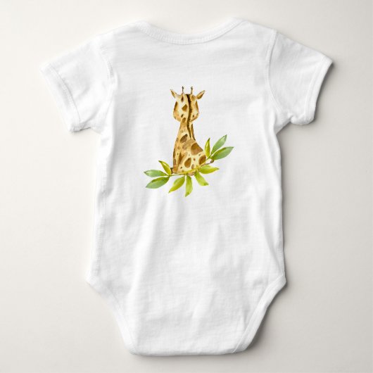 Schattig Giraffe Oerwoud Safari Voor- en achterzij Romper (Achterkant)