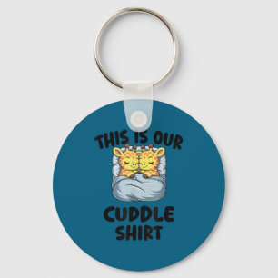 Schattig Giraffen Koppel Dit Is Onze Knuffel Sleutelhanger