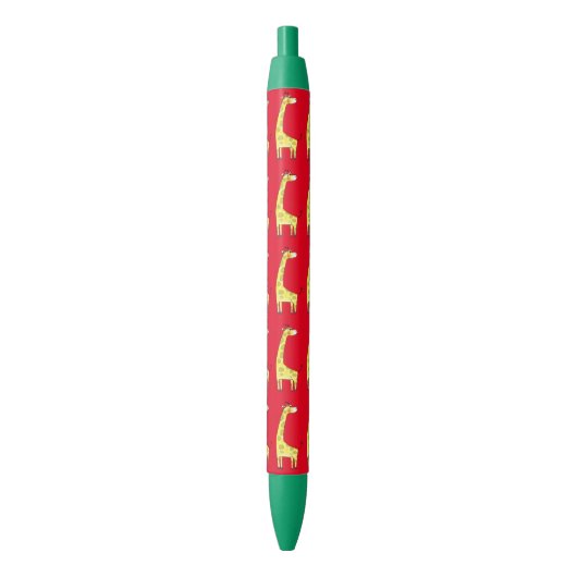 schattig girafpatroon zwarte inkt pen (Voorkant Verticaal)
