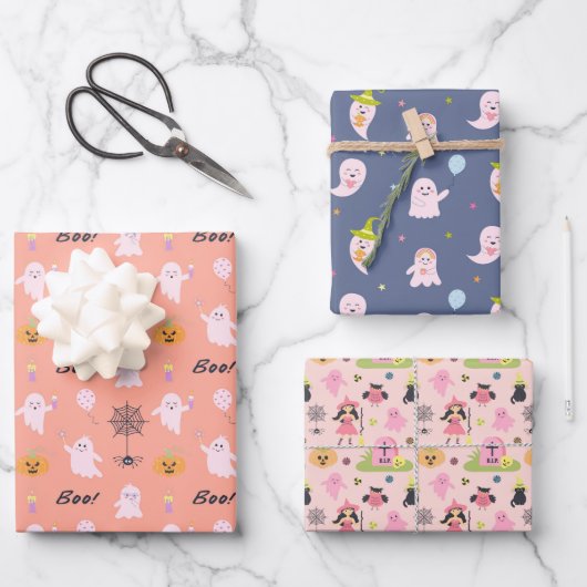 Schattig & Girlie Halloween Wrapping Papieren Blad Inpakpapier Vel (Voorkant)