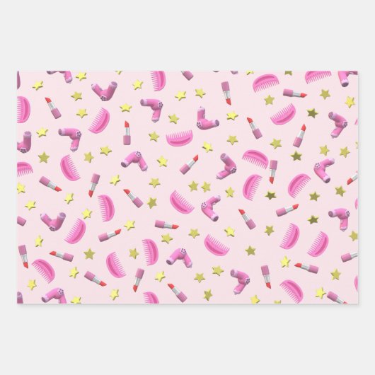 Schattig Girly Beauty Icon Pattern Scattered Star Inpakpapier Vel (Voorkant)