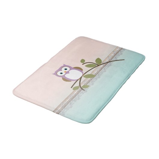 Schattig Girly Cute Owl Badmat (Gekanteld)