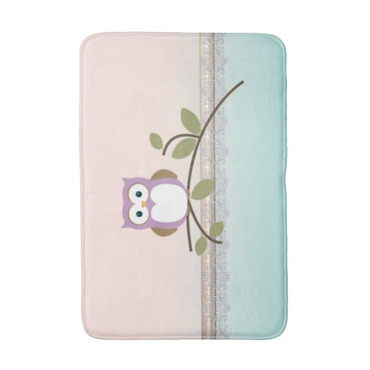 Schattig Girly Cute Owl Badmat (Voorkant Verticaal)