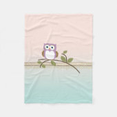 Schattig Girly Cute Owl Fleece Deken (Voorkant)