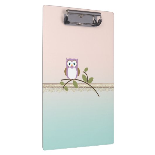 Schattig Girly Cute Owl Klembord (Rechts)