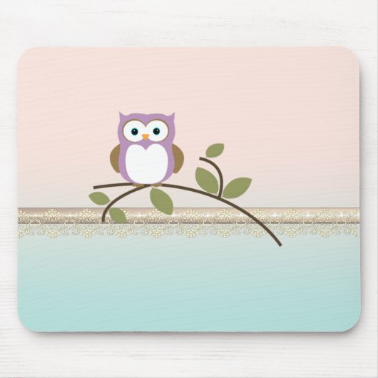 Schattig Girly Cute Owl Muismat (Voorkant)