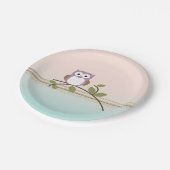 Schattig Girly Cute Owl Papieren Bordje (Gekanteld)