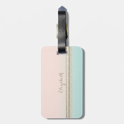 Schattig Girly Cute Owl, persoonlijk Bagagelabel (Achterkant verticaal)