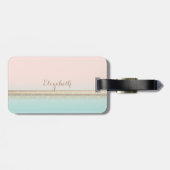 Schattig Girly Cute Owl, persoonlijk Bagagelabel (Achterkant horizontaal)