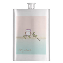 Schattig Girly Cute Owl, persoonlijk Heupfles