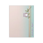 Schattig Girly Cute Owl, persoonlijk Notitieblok (Linkerzijde)