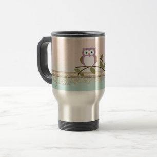 Schattig Girly Cute Owl, persoonlijk Reisbeker