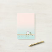Schattig Girly Cute Owl Post-it® Notes (Op bureau)