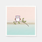 Schattig Girly Cute Owl Servetten (Voorkant)