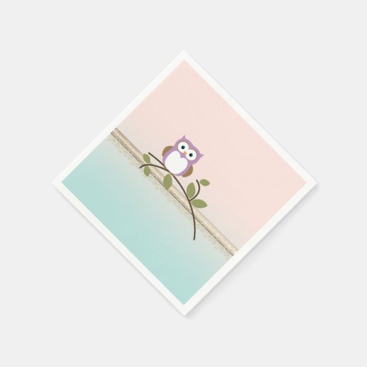 Schattig Girly Cute Owl Servetten (Hoek)