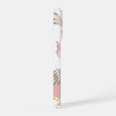Schattig girly floral botanisch monogram patroon iPhone hoesje (Rechterkant)