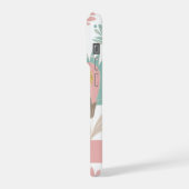 Schattig girly floral botanisch monogram patroon iPhone hoesje (Linkerkant)