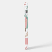 Schattig girly floral botanisch monogram patroon iPhone hoesje (Linkerkant)